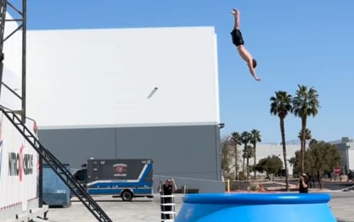 Bean Dives Head First Off Giganta Into Three Feet of Water